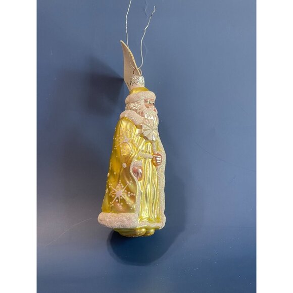Patricia Breen Santa of the North Citrine Blown Glass Ornament 6.25" w/Tag 1997 - Picture 3 of 6